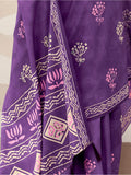 Magnetic Purple Digital Printed Silk Festival Wear Saree With Blouse