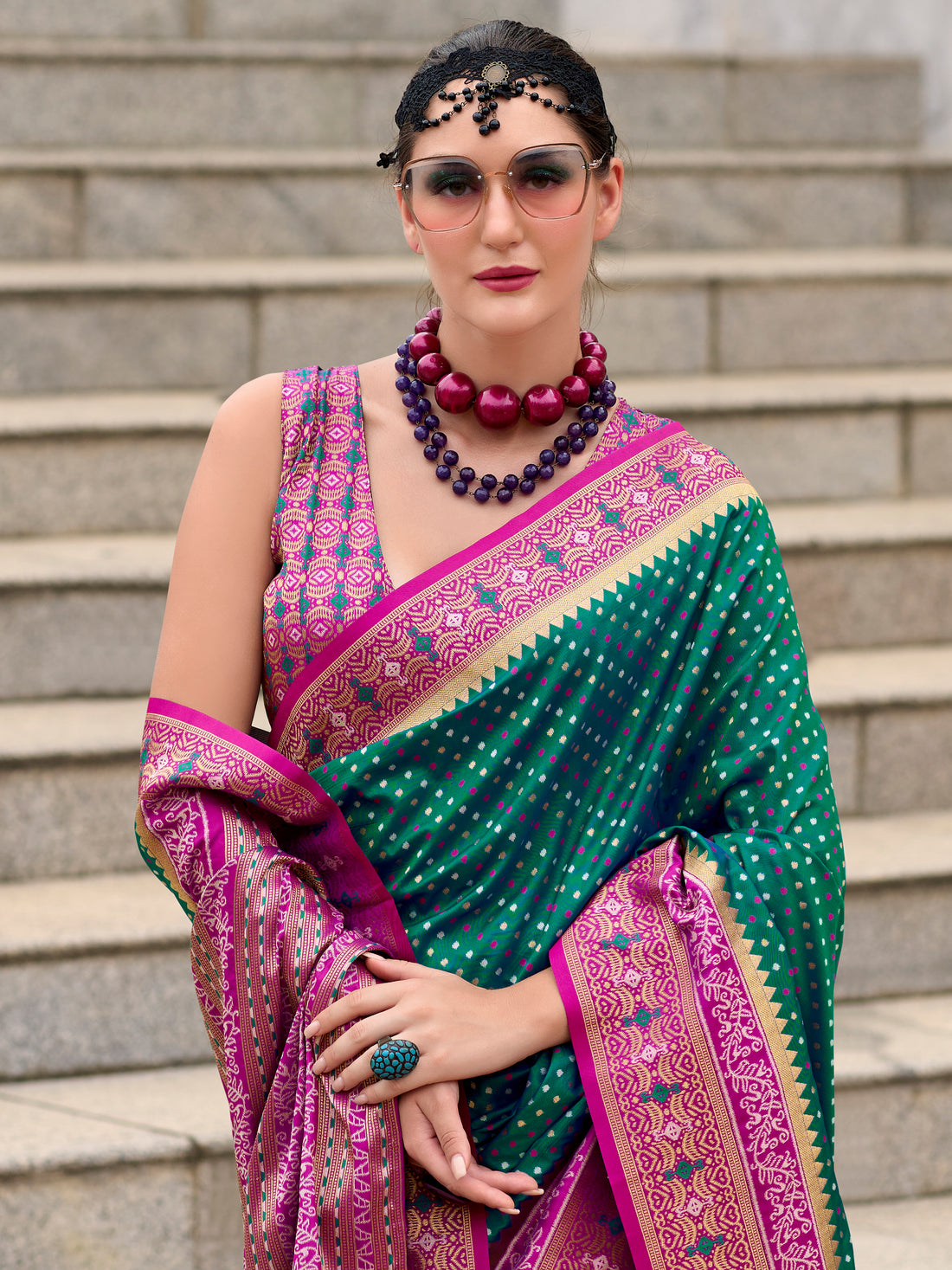 Enchanting Green Weaving Banarasi Silk Event Wear Saree With Blouse