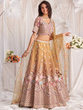 Marvelous Brown Sequins Tissue Silk Engagement Wear Lehenga Choli