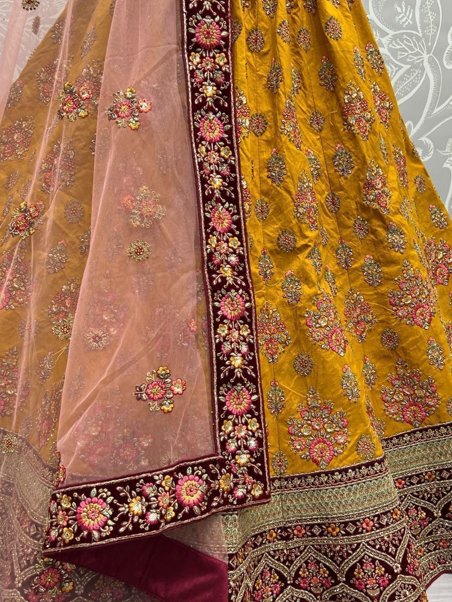 Multi Color Pink Lehenga Choli With Zari Thread Embroidery Work Blouse With  Net Four Side Less Border Dupatta for Women Bridesmaid Lehenga - Etsy |  Bridal lehenga choli, Lehenga choli, Bridal lehenga